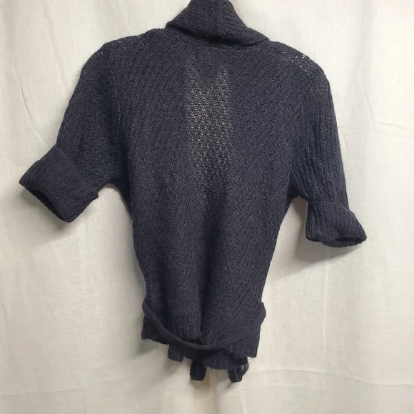 Express Black Knit Cardigan with Tie Waist - Picture 2 of 7